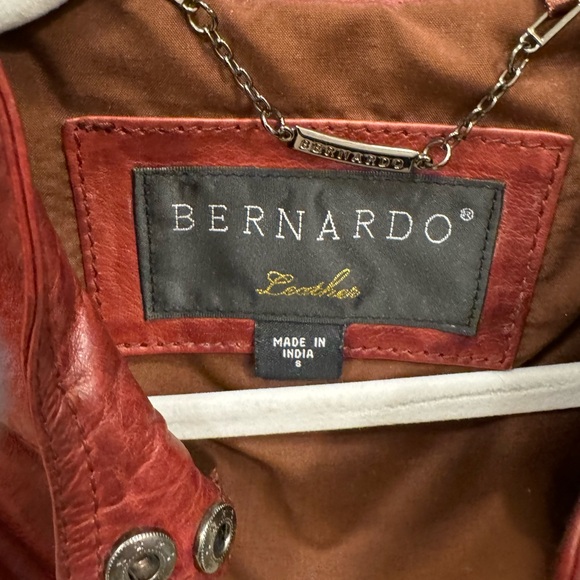 Red Leather Bernardo jacket. Size small. Only worn a couple of times. Like new. - Picture 2 of 5
